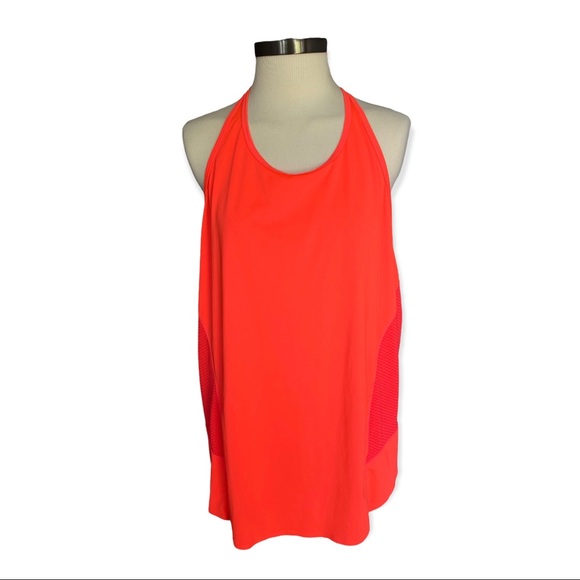 Athleta Womens Athletic Tank XL Lightspeed Racerback Neon Orange Stretch T Back - Picture 1 of 6